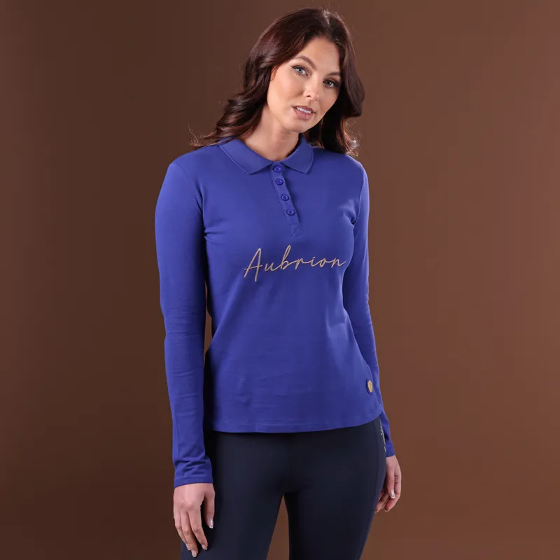 Aubrion Team Long Sleeve Polo - Blue-3